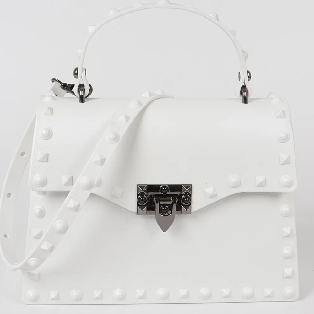 CLEARANCE NWT Whiteout Studded PVC Handbag